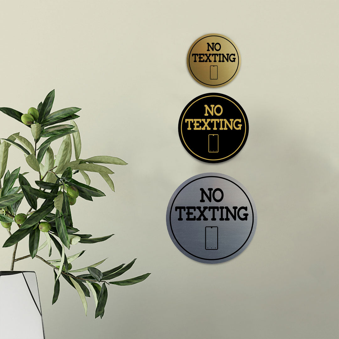 Signs ByLITA Circle No texting (Cellphone) Wall or Door Sign