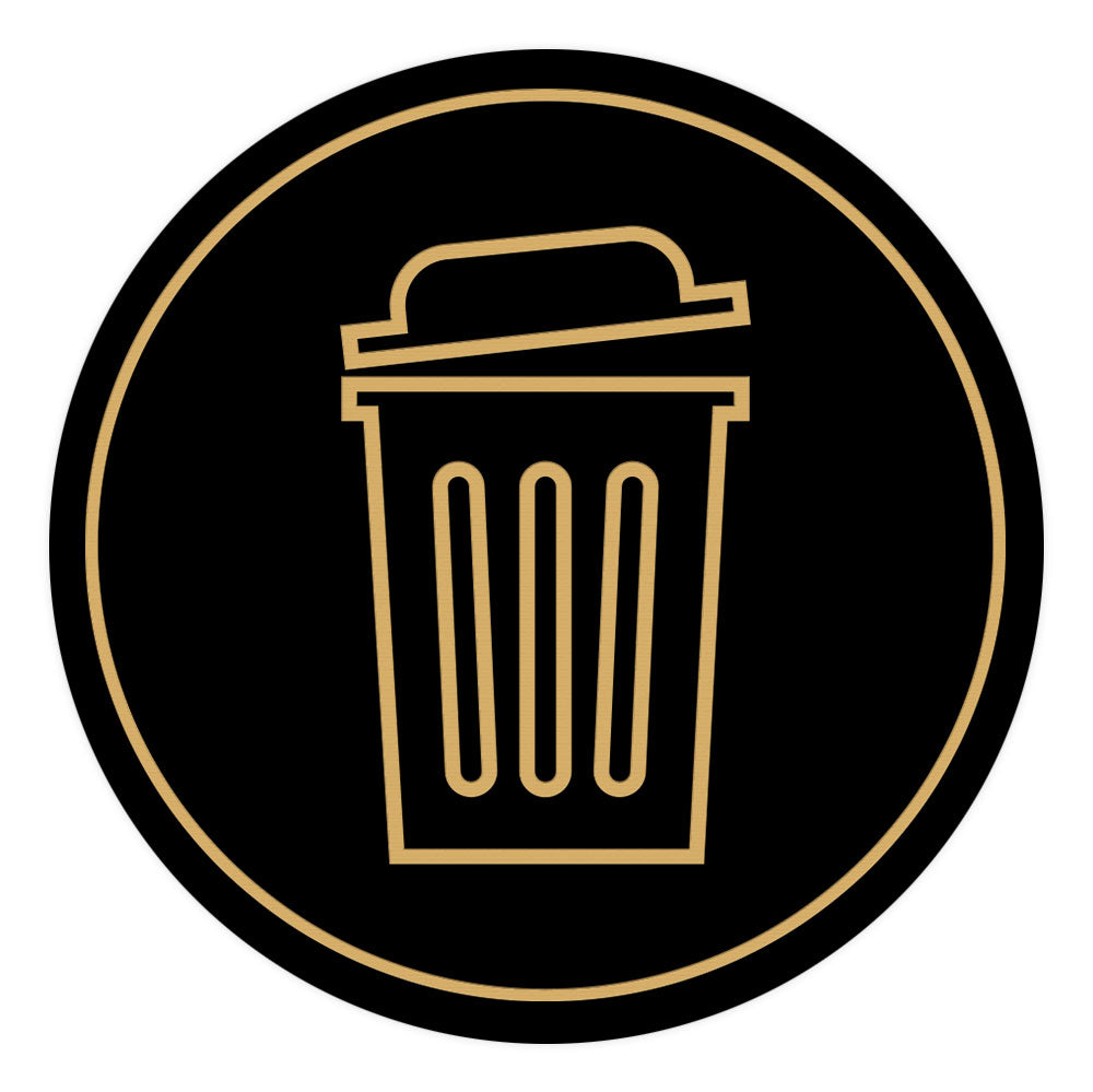 Signs ByLITA Circle Trash Can Graphic Door or Wall Sign | Easy Installation | Durable Construction | Promote Health And Safety | Caution Warning Sign for Home, Business and Office Spaces