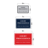 Signs ByLITA Classic Framed Court Proceedings Open to the Public Door or Wall Sign Durable ABS Plastic | Laser Engraved | Easy Installation | Courtroom