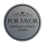 Signs ByLITA Circle Por favor Mantenga La Puerta Cerrada Wall or Door Sign