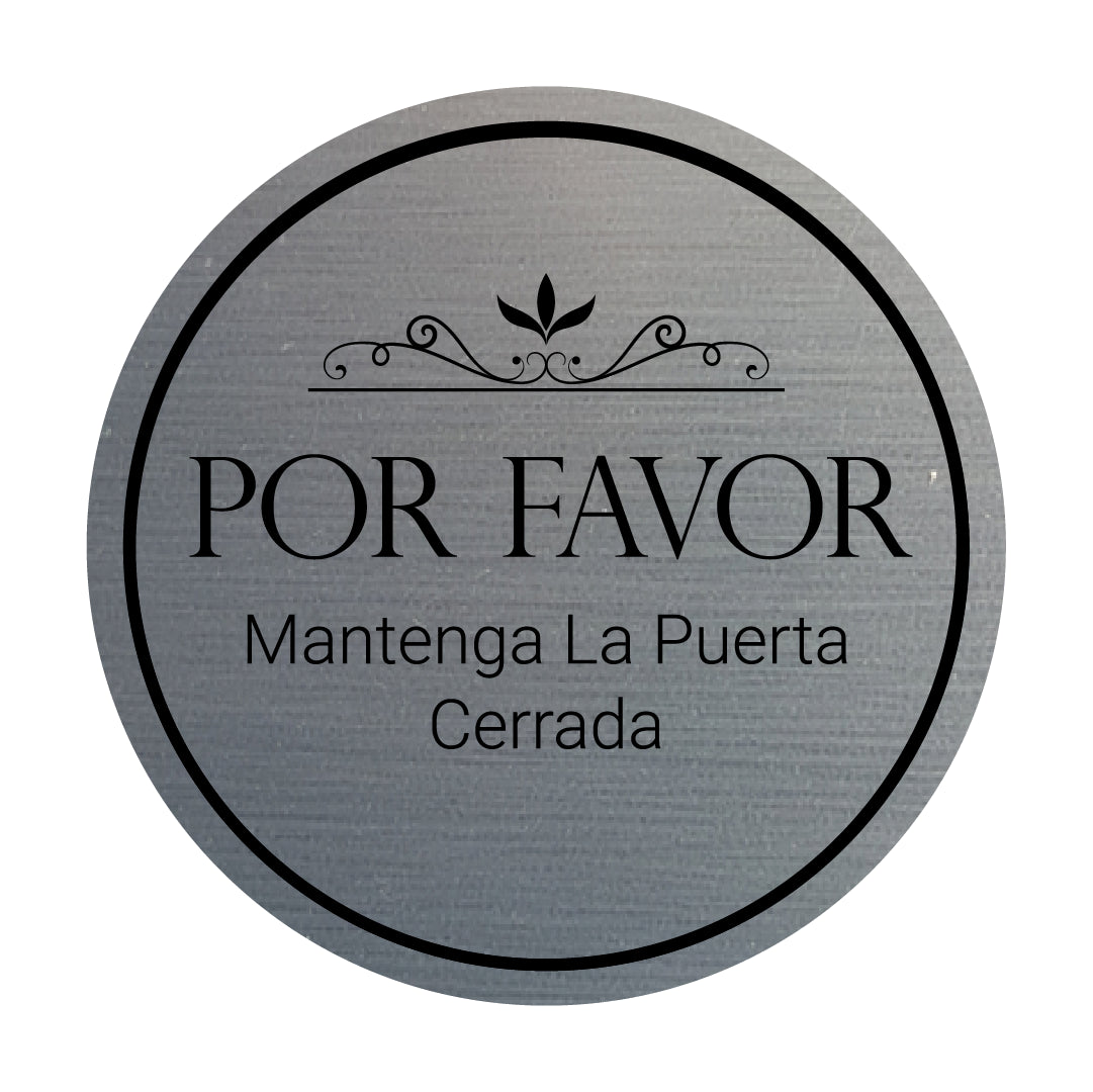 Signs ByLITA Circle Por favor Mantenga La Puerta Cerrada Wall or Door Sign