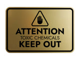 Signs ByLITA Classic Framed Attention: Toxic Chemicals - Keep Out Door or Wall Sign Easy Installation | Health And Safety | Building And Warning Signs