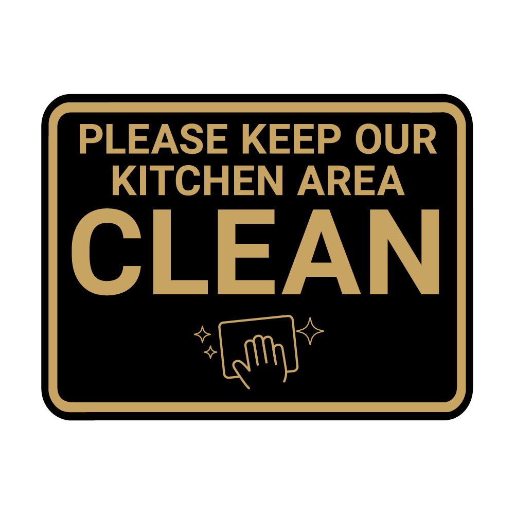 Signs ByLITA Classic Framed Please Keep Our Kitchen Area Clean Wall or Door Sign