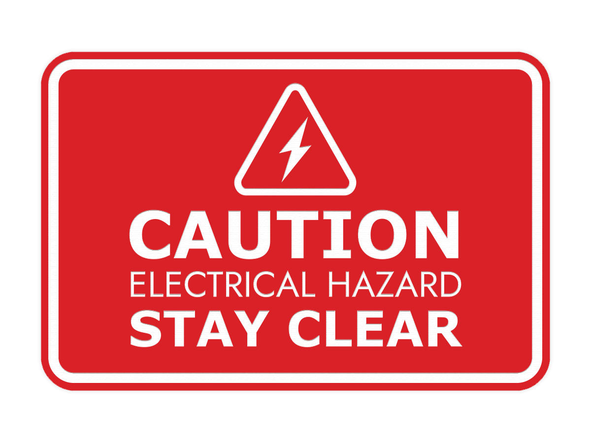 Signs ByLITA Classic Framed Caution: Electrical Hazard - Stay Clear Door or Wall Sign Easy Installation | Health And Safety | Building And Warning Signs