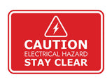 Signs ByLITA Classic Framed Caution: Electrical Hazard - Stay Clear Door or Wall Sign Easy Installation | Health And Safety | Building And Warning Signs