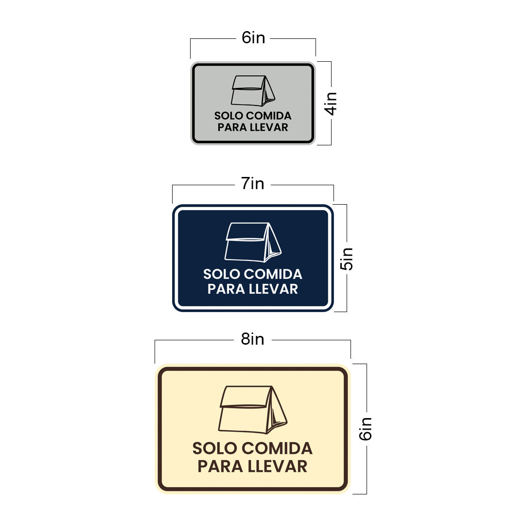 Signs ByLITA Classic Framed Solo Comida para llevar Door or Wall Sign