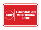 Signs ByLITA Classic Framed Stop! Temperature Monitoring Here Door or Wall Sign Easy Installation | Health And Safety | Building And Hospitality Signs
