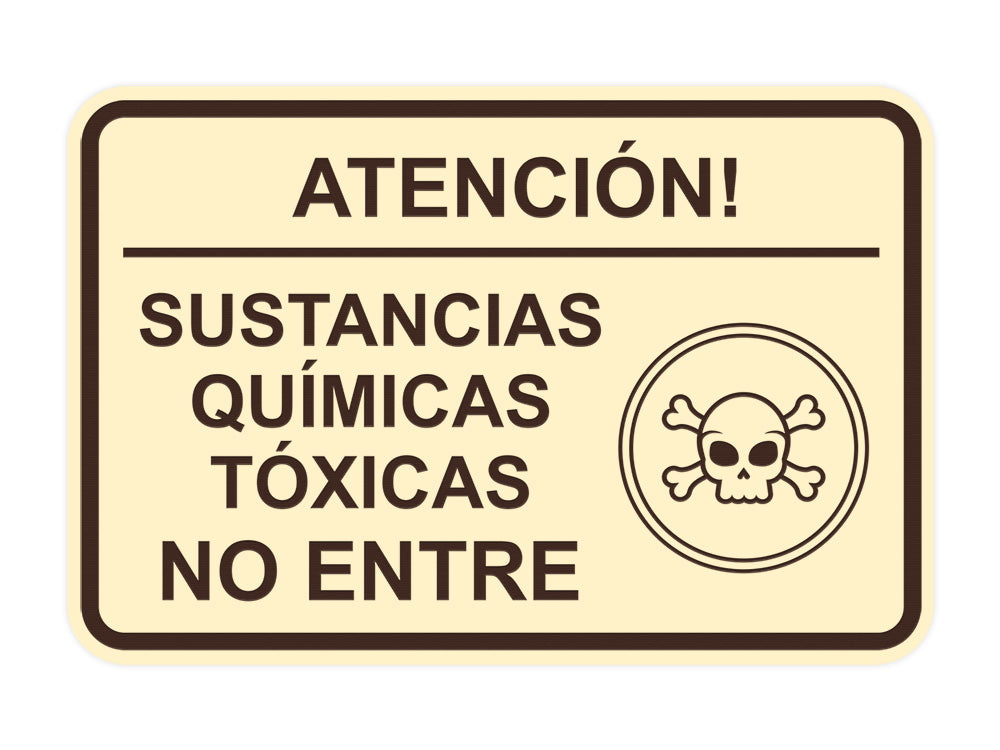 Signs ByLITA Classic Framed Atención Sustancias Químicas Tóxicas No entre Door or Wall Sign Easy Installation | Health And Safety | Building And Hospitality