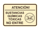 Signs ByLITA Classic Framed Atención Sustancias Químicas Tóxicas No entre Door or Wall Sign Easy Installation | Health And Safety | Building And Hospitality