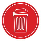 Signs ByLITA Circle Trash Can Graphic Door or Wall Sign | Easy Installation | Durable Construction | Promote Health And Safety | Caution Warning Sign for Home, Business and Office Spaces