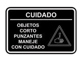 Signs ByLITA Classic Framed Cuidado Objetos Corto Punzantes Maneje con cuidado Door or Wall Sign Easy Installation | Health And Safety | Building And Hospitality