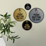 Signs ByLITA Circle Push Button To Exit Wall or Door Sign