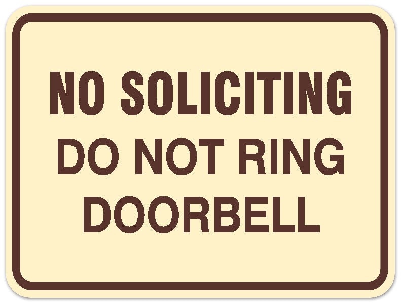 Signs ByLITA Classic Framed NO SOLICITING DO NOT RING DOORBELL Door or Wall Sign Durable ABS Plastic | Laser Engraved | Easy Installation | Elegant Design