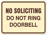 Signs ByLITA Classic Framed NO SOLICITING DO NOT RING DOORBELL Door or Wall Sign Durable ABS Plastic | Laser Engraved | Easy Installation | Elegant Design