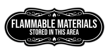 Signs ByLITA Designer Flammable Materials Stored in this Area Wall or Door Sign