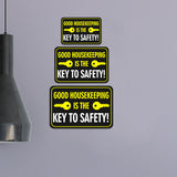 Classic Framed Plus Good Housekeeping Is The Key To Safety! Door or Wall Sign | Office Housekeeping Signage