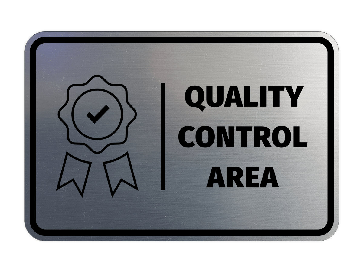 Signs ByLITA Classic Framed Quality Control Area Door or Wall Sign Easy Installation | Health And Safety | Building And Hospitality Signs