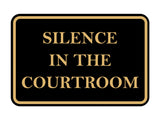 Signs ByLITA Classic Framed Silence in the Courtroom Door or Wall Sign Durable ABS Plastic | Laser Engraved | Easy Installation | Courtroom
