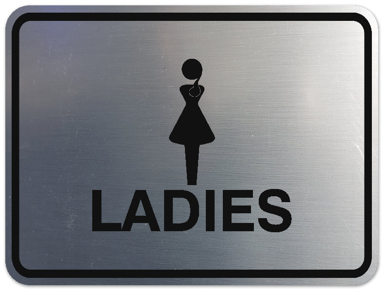 Signs ByLITA Classic Framed Ladies Figurine Restroom Sign - Easy Installation | Durable Material