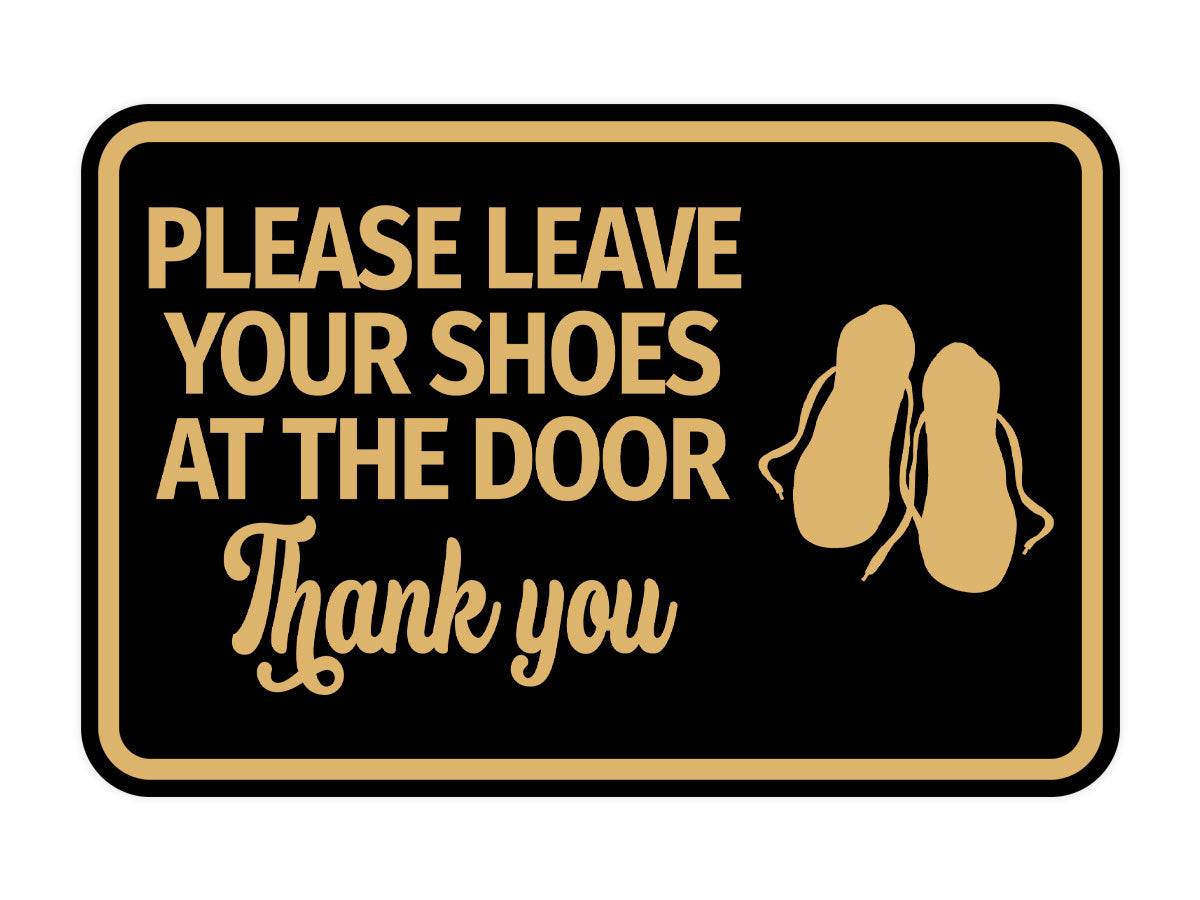 Signs ByLITA Classic Framed Please Leave Your Shoes At The Door Thank You Wall or Door Sign