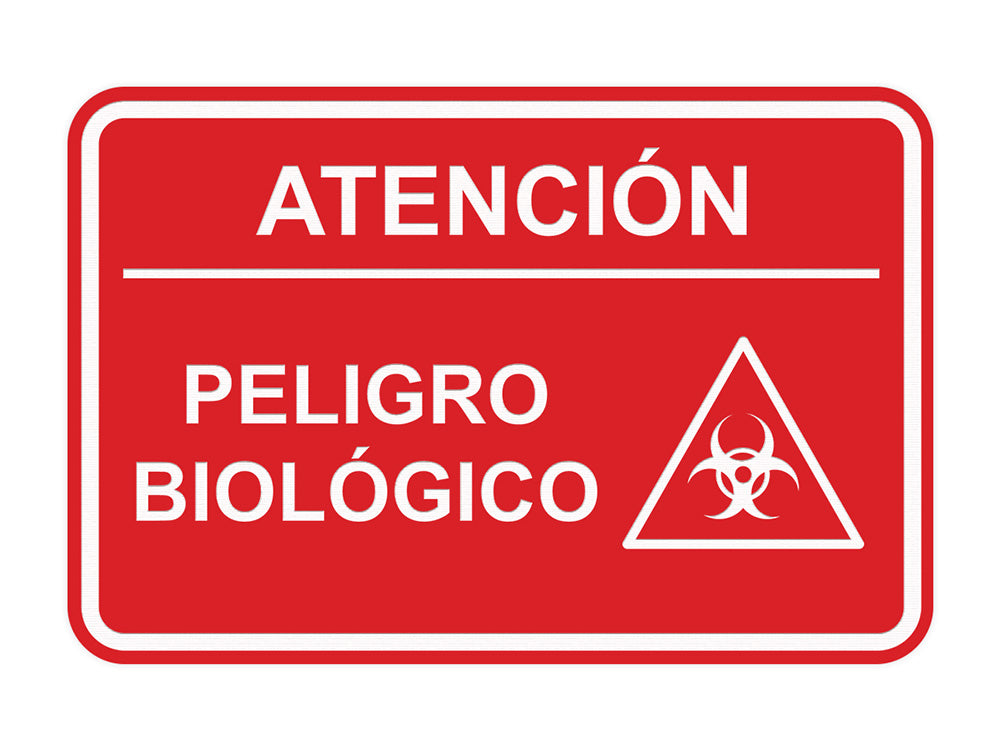 Signs ByLITA Classic Framed Atención Peligro biológico Door or Wall Sign Easy Installation | Health And Safety | Building And Hospitality