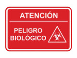 Signs ByLITA Classic Framed Atención Peligro biológico Door or Wall Sign Easy Installation | Health And Safety | Building And Hospitality