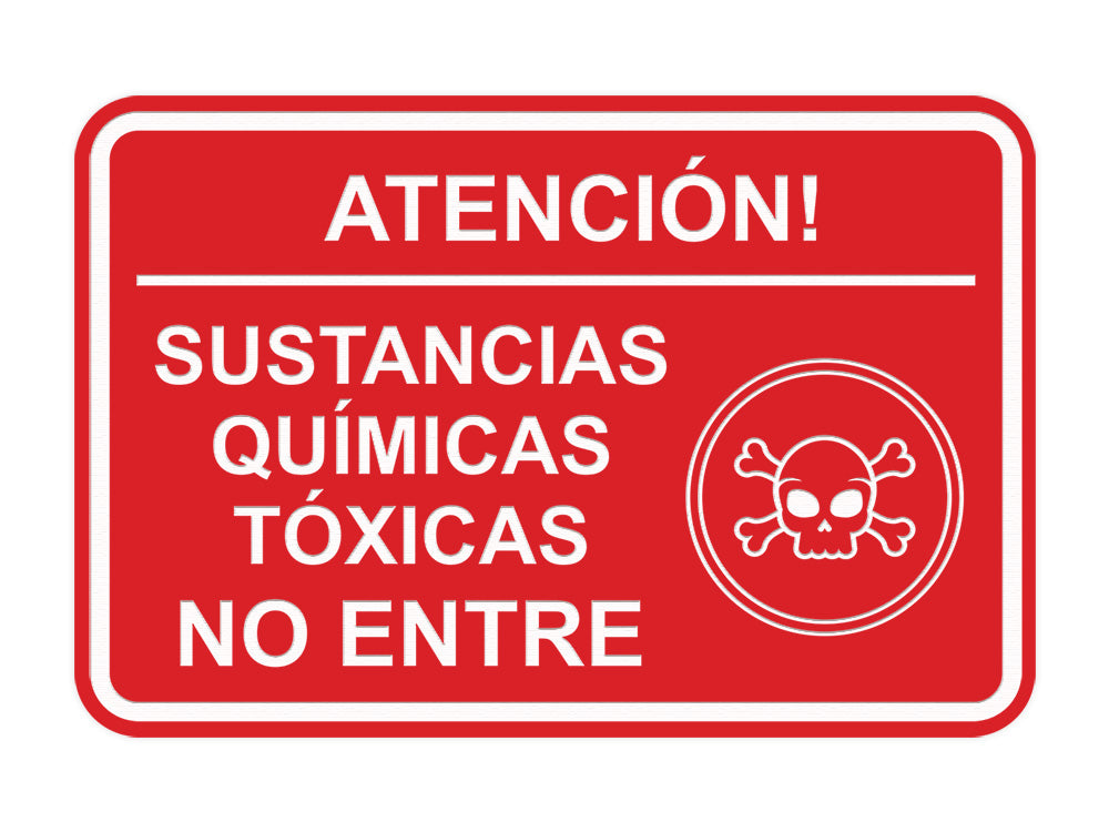 Signs ByLITA Classic Framed Atención Sustancias Químicas Tóxicas No entre Door or Wall Sign Easy Installation | Health And Safety | Building And Hospitality