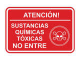 Signs ByLITA Classic Framed Atención Sustancias Químicas Tóxicas No entre Door or Wall Sign Easy Installation | Health And Safety | Building And Hospitality