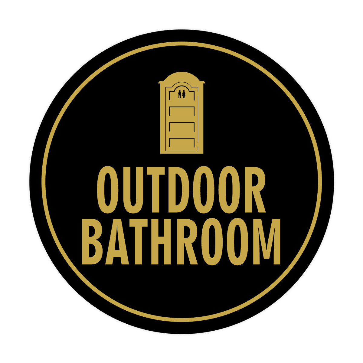 Signs ByLITA Circle Outdoor Bathroom Wall or Door Sign