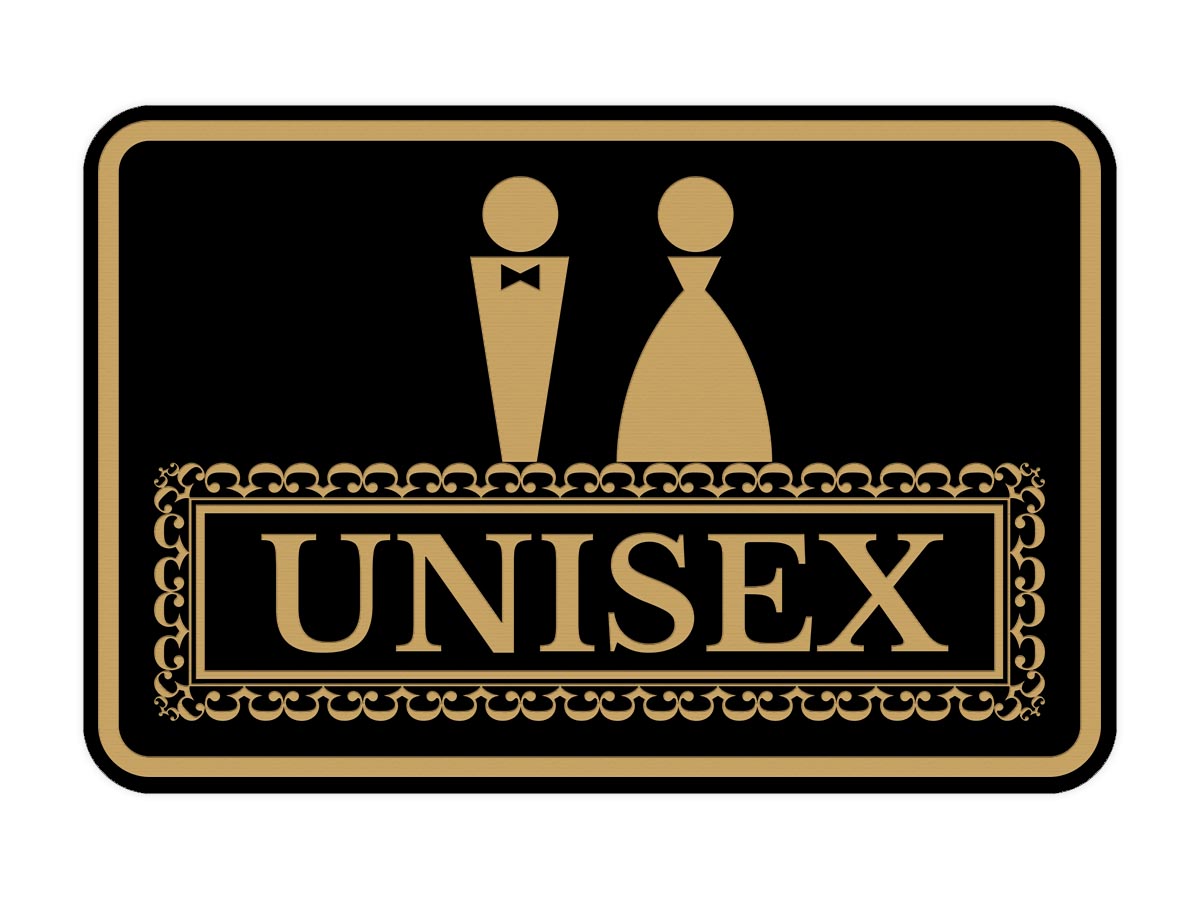 Signs ByLITA Classic Framed Unisex Vintage Bathroom Wall or Door Sign