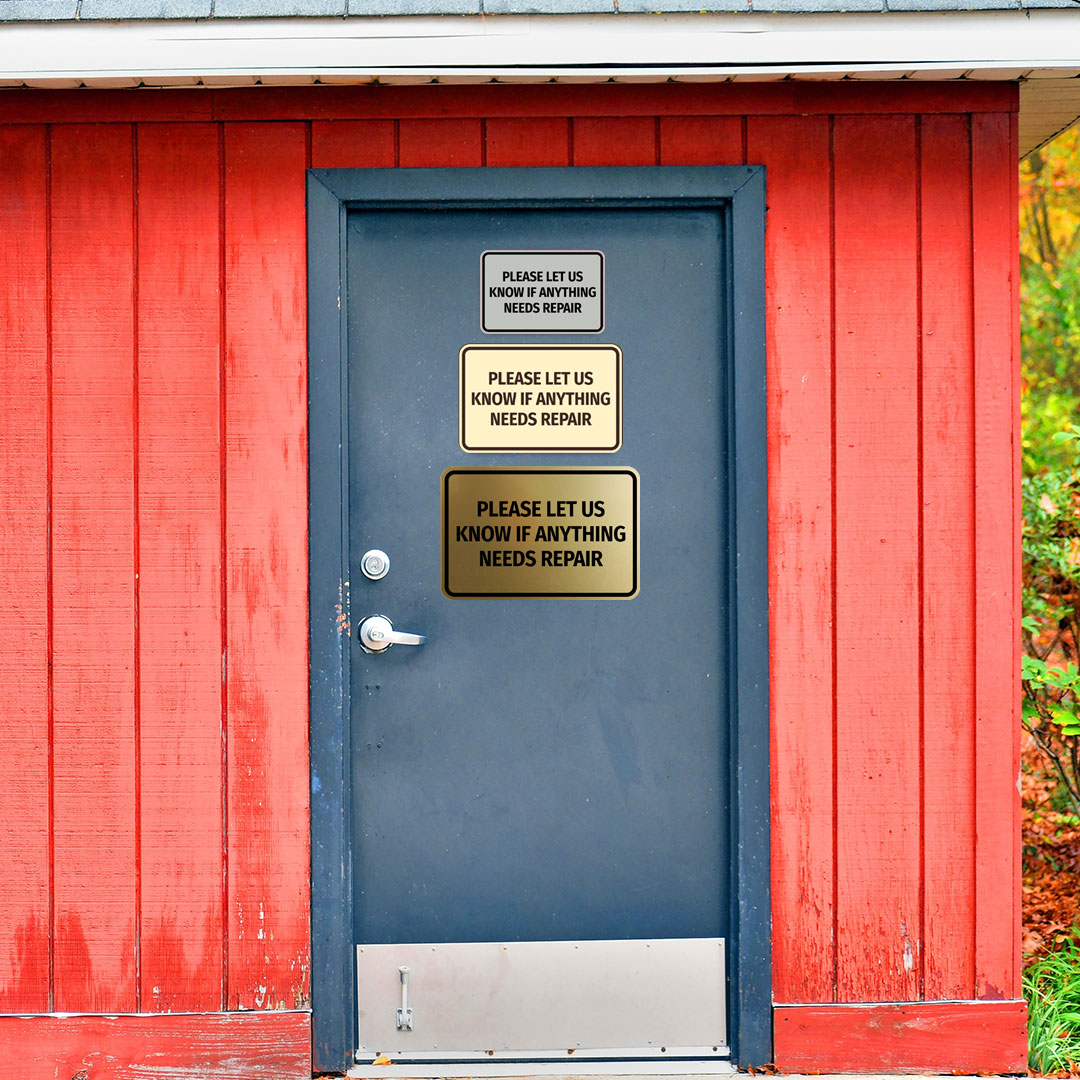 Signs ByLITA Classic Framed Please Let Us Know If Anything Needs Repair Door or Wall Sign | Eco-Friendly Home Signs