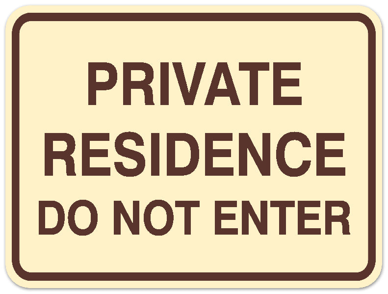 Signs ByLITA Classic Framed PRIVATE RESIDENCE DO NOT ENTER Door or Wall Sign Durable ABS Plastic | Laser Engraved | Easy Installation | Elegant Design