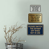 Signs ByLITA Classic Framed Please Switch The Geyser Off When Not In Use Door or Wall Sign | Eco-Friendly Home Signs