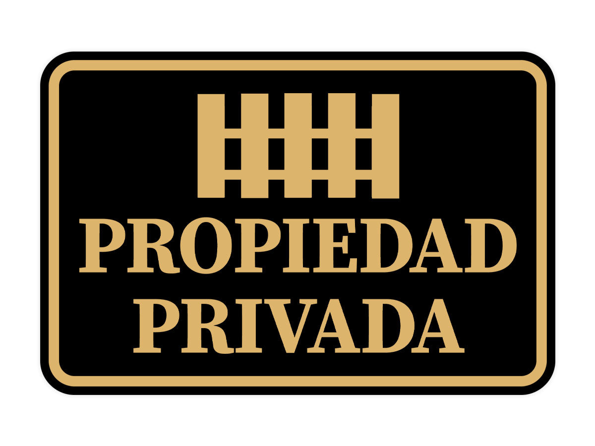 Signs ByLITA Classic Framed Propiedad Privada Graphic Spanish Security Wall or Door Sign