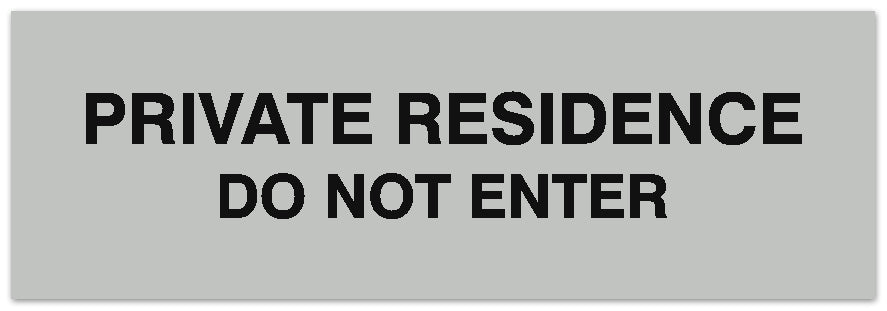 Signs ByLITA Basic Private Residence Do Not Enter Sign - Laser-Engraved Lettering | Durable ABS Plastic | Vibrant Colors | Powerful Foam Tape