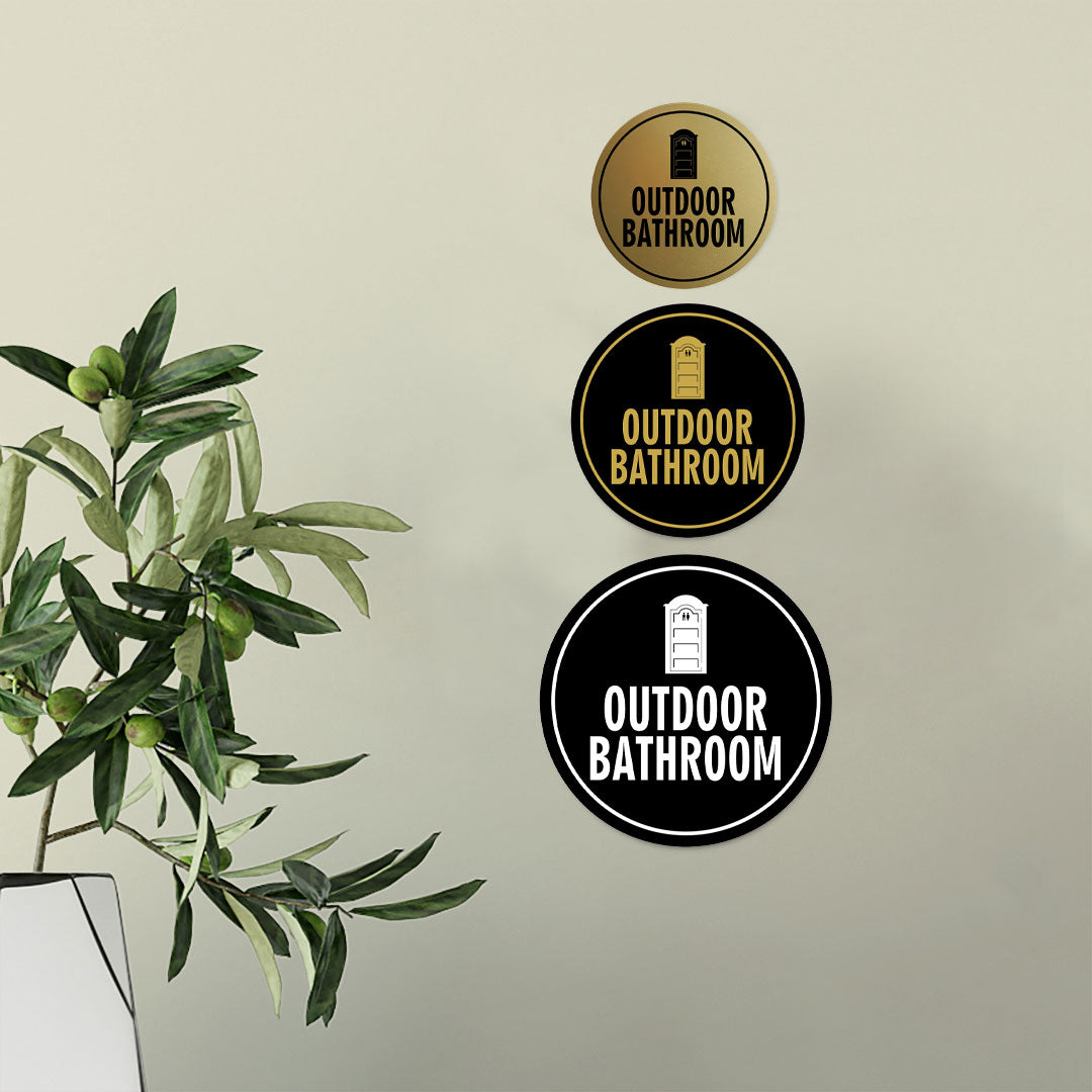 Signs ByLITA Circle Outdoor Bathroom Wall or Door Sign
