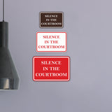 Signs ByLITA Classic Framed Silence in the Courtroom Door or Wall Sign Durable ABS Plastic | Laser Engraved | Easy Installation | Courtroom