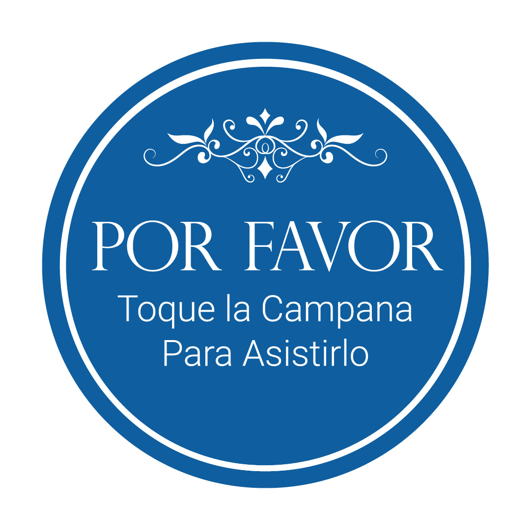 Signs ByLITA Circle Por Favor Toque la Campana Para Asistirlo Wall or Door Sign