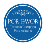 Signs ByLITA Circle Por Favor Toque la Campana Para Asistirlo Wall or Door Sign