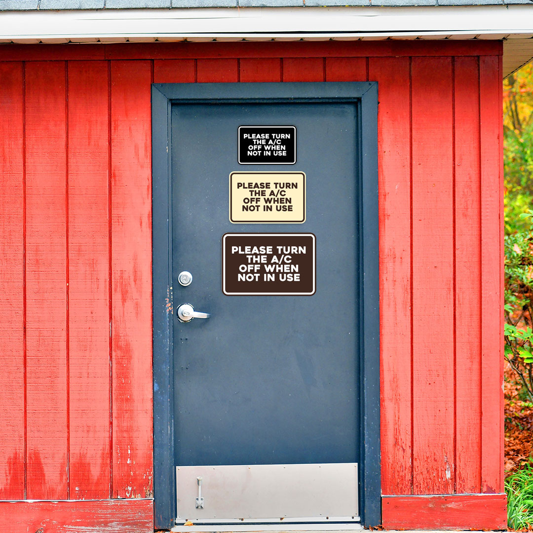 Signs ByLITA Classic Framed Please Turn the A/C Off When Not In Use Door or Wall Sign | Eco-Friendly Home Signs