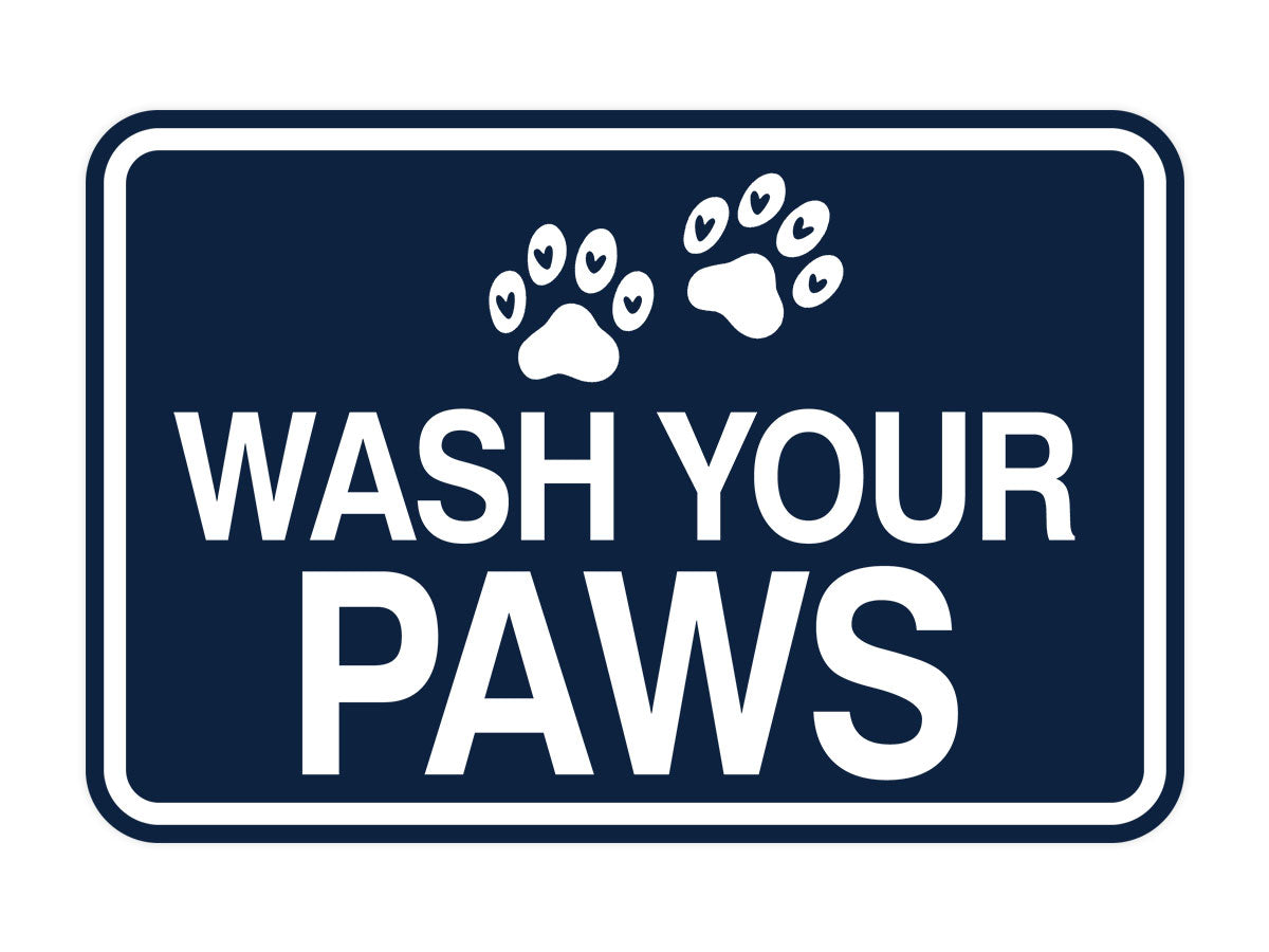 Signs ByLITA Classic Framed Wash Your Paws Wall or Door Sign