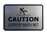 Signs ByLITA Classic Framed Caution: Slippery When Wet Door or Wall Sign Easy Installation | Health And Safety | Building And Warning Signs