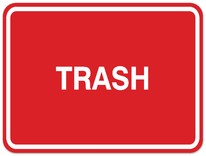 Signs ByLITA Classic Framed TRASH Door or Wall Sign Durable ABS Plastic | Laser Engraved | Easy Installation | Elegant Design