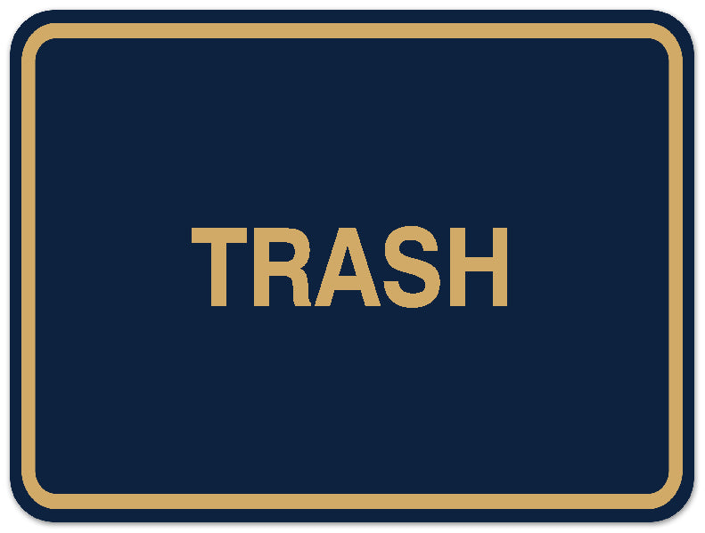Signs ByLITA Classic Framed TRASH Door or Wall Sign Durable ABS Plastic | Laser Engraved | Easy Installation | Elegant Design