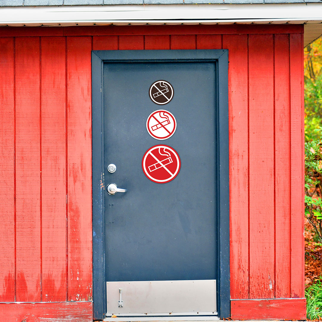 Signs ByLITA Circle No Smoking Graphic Door or Wall Sign | Easy Installation | Durable Construction | Promote Health And Safety | Caution Warning Sign for Home, Business and Office Spaces