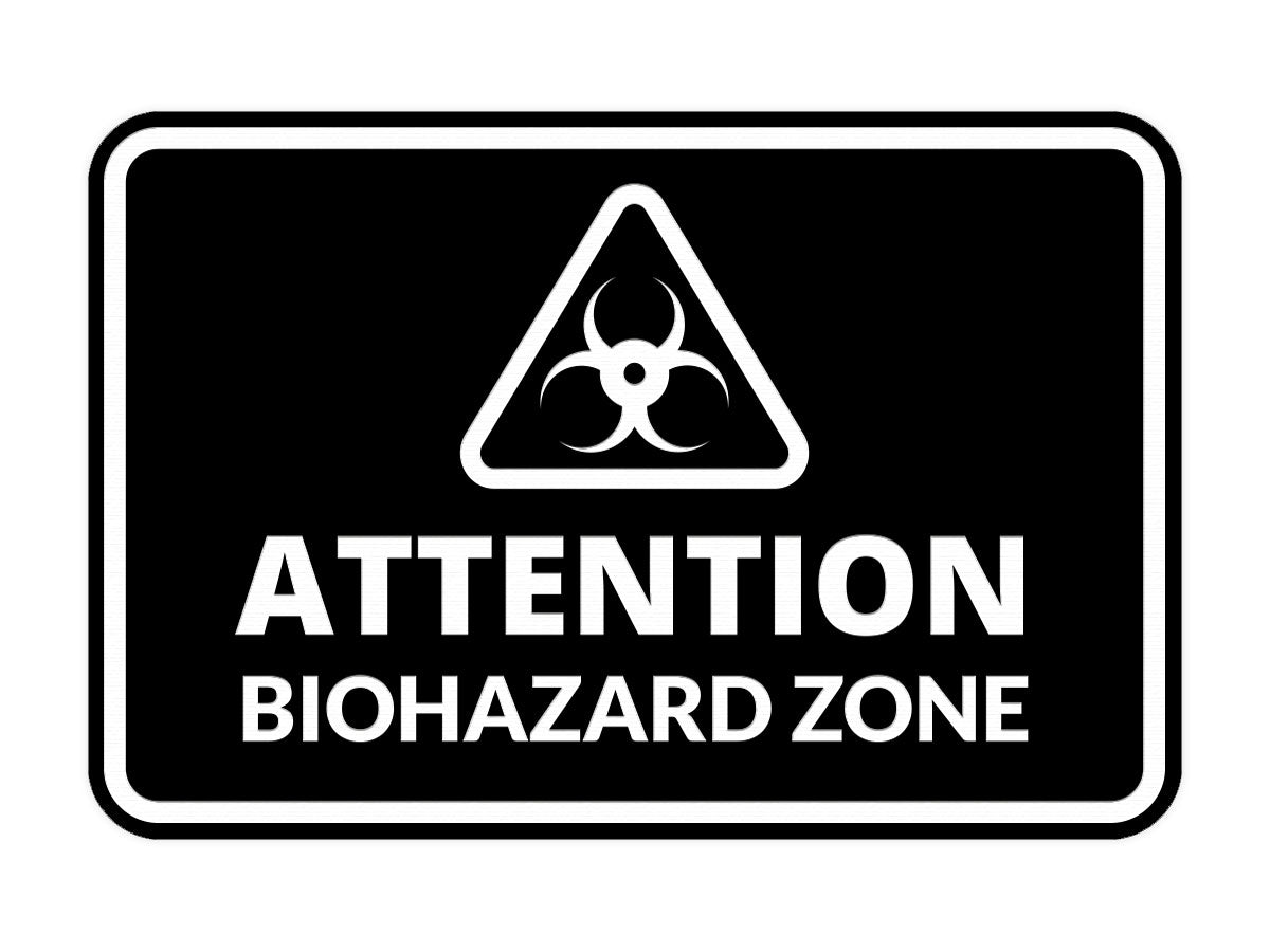 Signs ByLITA Classic Framed Attention: Biohazard Zone Door or Wall Sign Easy Installation | Health And Safety | Building And Warning Signs