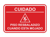 Signs ByLITA Classic Framed Cuidado: Piso Resbaladizo cuando esta mojado Door or Wall Sign Easy Installation | Health And Safety | Building And Hospitality