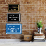 Signs ByLITA Classic Framed Tampons Here Vintage Bathroom Wall or Door Sign