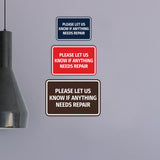 Signs ByLITA Classic Framed Please Let Us Know If Anything Needs Repair Door or Wall Sign | Eco-Friendly Home Signs