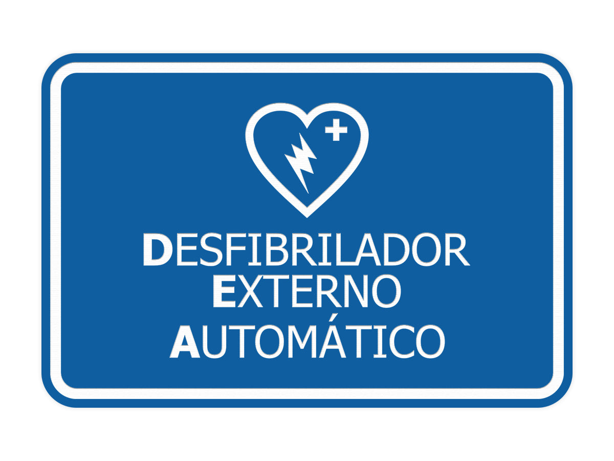 Signs ByLITA Classic Framed Desfibrilador Externo Automatico Door or Wall Sign